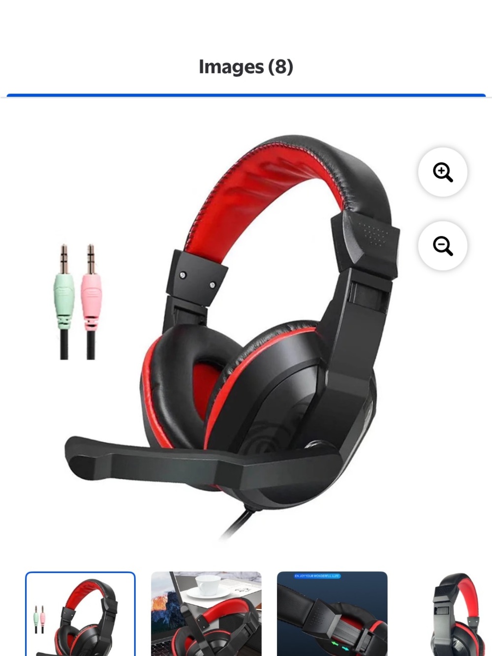 Gaming Headset with Microphone - Black & Red